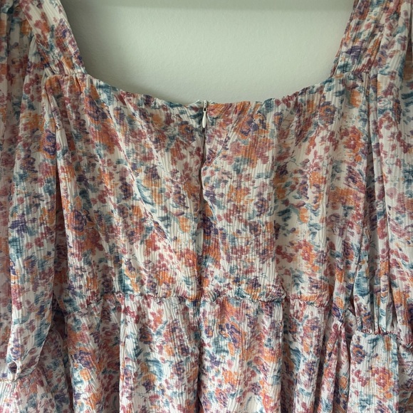 Pretty Little Thing Maternity Pink Floral Plisse Mini Dress Long Sleeve Fitted - Picture 10 of 14